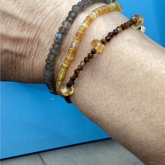 Elegant fashioned Labradorite citrine, and tiger’s eye Bracelet